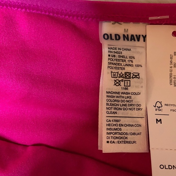 NWT Old navy neon bright pink bikini swimsuit bottom bathing suit one piece sz M - Picture 10 of 16